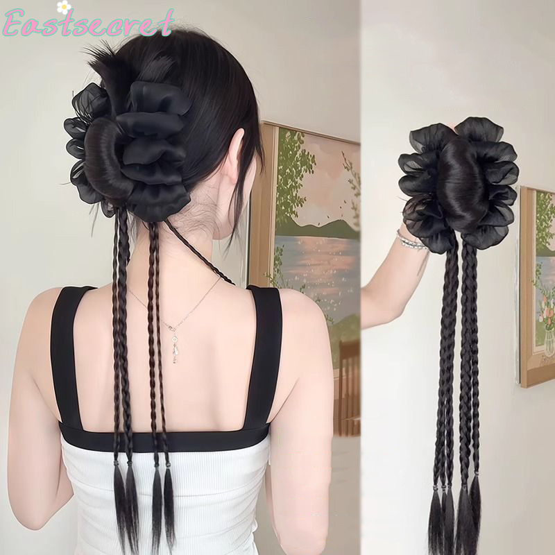 Feather Shuttlecock - Pince à cheveux noire avec nœud,